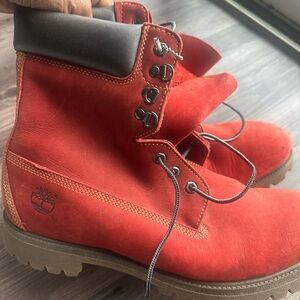 Timberland Red and Brown Leather Boots (Rare) clean